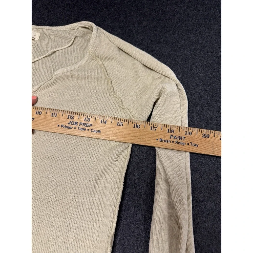FREE PEOPLE We the Free' Thermal Long Sleeve Top XS‎ IVORY boho